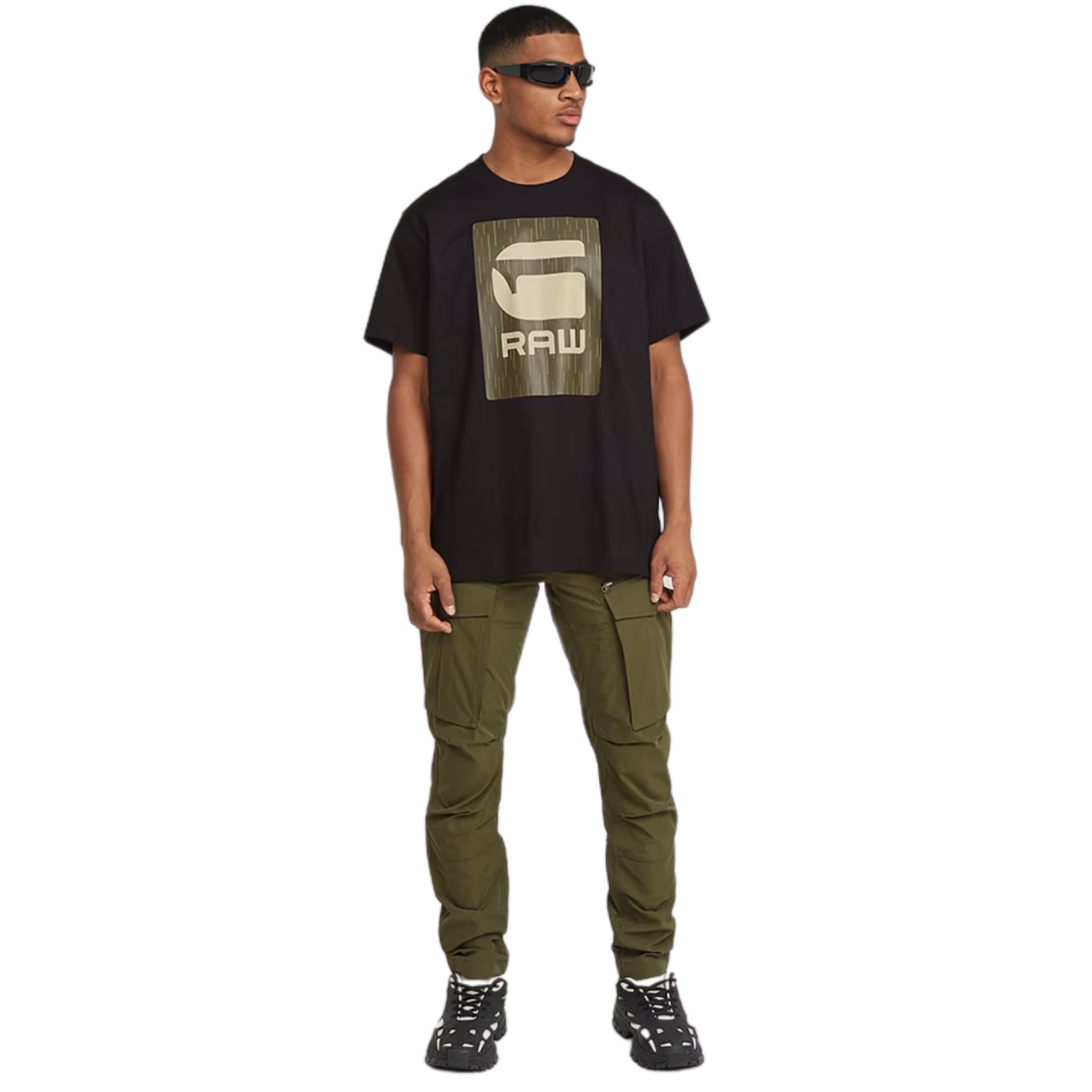 G-Star T-Shirt Burger Box Rain Loose Dark Black